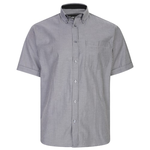 KAM Short Sleeve Mini Stripe Shirt Charcoal